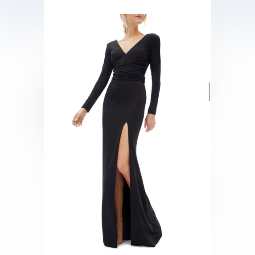 Dress the Population Carmen Long Sleeve V neck gown